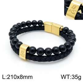 Stainless Steel Leather Bracelet