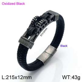 Stainless Steel Leather Bracelet