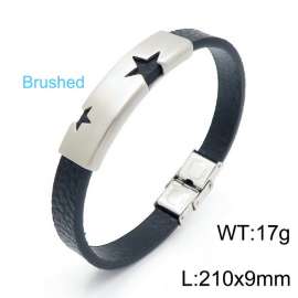 Stainless Steel Leather Bracelet