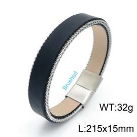 Stainless Steel Leather Bracelet