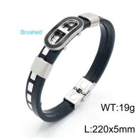 Stainless Steel Leather Bracelet