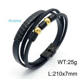 Stainless Steel Leather Bracelet