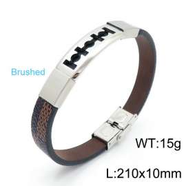 Stainless Steel Leather Bracelet