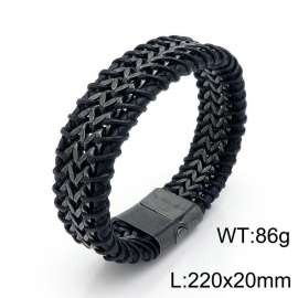 Stainless Steel Leather Bracelet