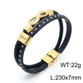 Stainless Steel Leather Bracelet