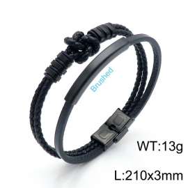 Stainless Steel Leather Bracelet