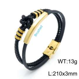 Stainless Steel Leather Bracelet