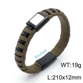 Stainless Steel Leather Bracelet