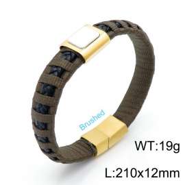 Stainless Steel Leather Bracelet