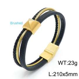 Stainless Steel Leather Bracelet