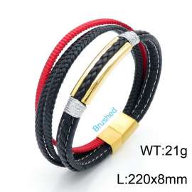 Stainless Steel Leather Bracelet