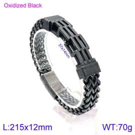 Stainless Steel Oxidized Black Bracelet