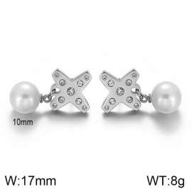 SS Shell Pearl Earrings