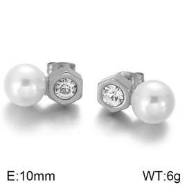 SS Shell Pearl Earrings