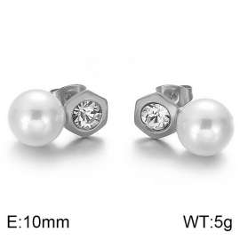 SS Shell Pearl Earrings