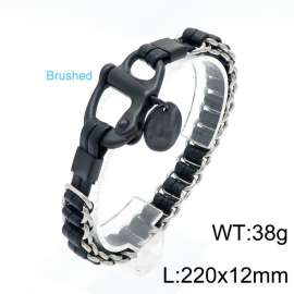 Stainless Steel Leather Bracelet