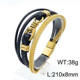 Stainless Steel Leather Bracelet