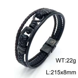 Stainless Steel Leather Bracelet