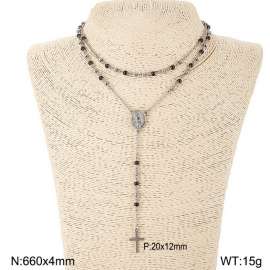 Stainless Steel Rosary Necklace