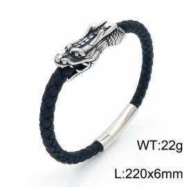 Stainless Steel Leather Bracelet