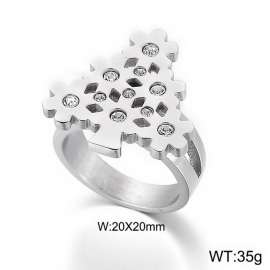 Stainless Steel Stone&Crystal Ring