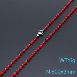 Stainless Steel Stone & Crystal Necklace