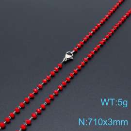 Stainless Steel Stone & Crystal Necklace