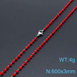 Stainless Steel Stone & Crystal Necklace
