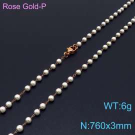 SS Rose Gold-Plating Necklace