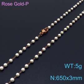 SS Rose Gold-Plating Necklace