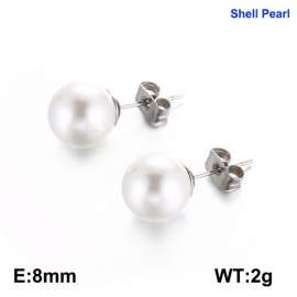 SS Shell Pearl Earrings