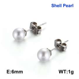 SS Shell Pearl Earrings