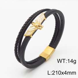 Stainless Steel Leather Bracelet