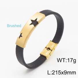 Stainless Steel Leather Bracelet