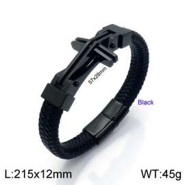 Stainless Steel Leather Bracelet