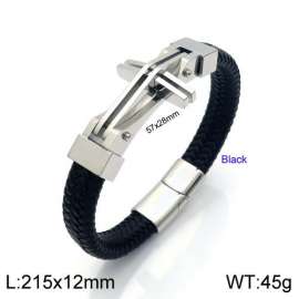 Stainless Steel Leather Bracelet