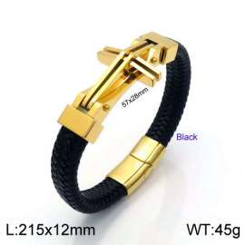 Stainless Steel Leather Bracelet