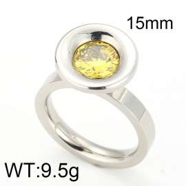 Stainless Steel Stone&Crystal Ring