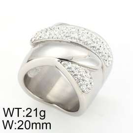 Stainless Steel Stone&Crystal Ring