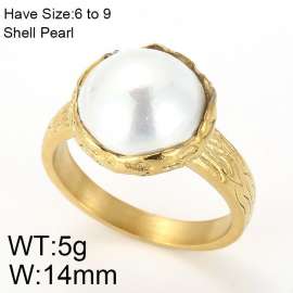 SS Shell Pearl Rings