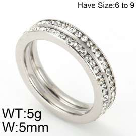 Stainless Steel Stone&Crystal Ring