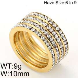 Stainless Steel Stone&Crystal Ring