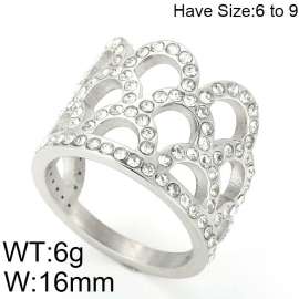 Stainless Steel Stone&Crystal Ring