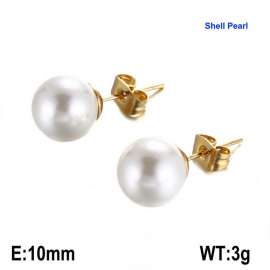 SS Shell Pearl Earrings