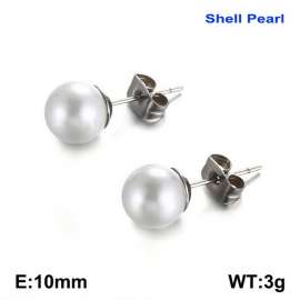 SS Shell Pearl Earrings