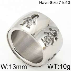 Stainless Steel Stone&Crystal Ring