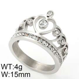 Stainless Steel Stone&Crystal Ring