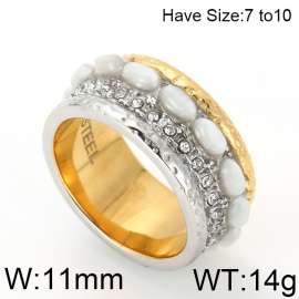 Stainless Steel Stone&Crystal Ring