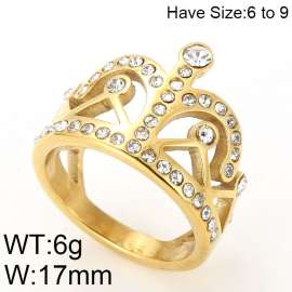 Stainless Steel Stone&Crystal Ring