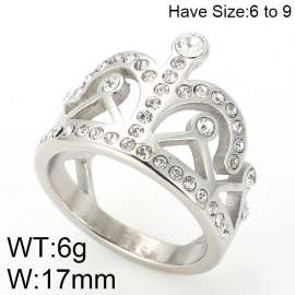 Stainless Steel Stone&Crystal Ring